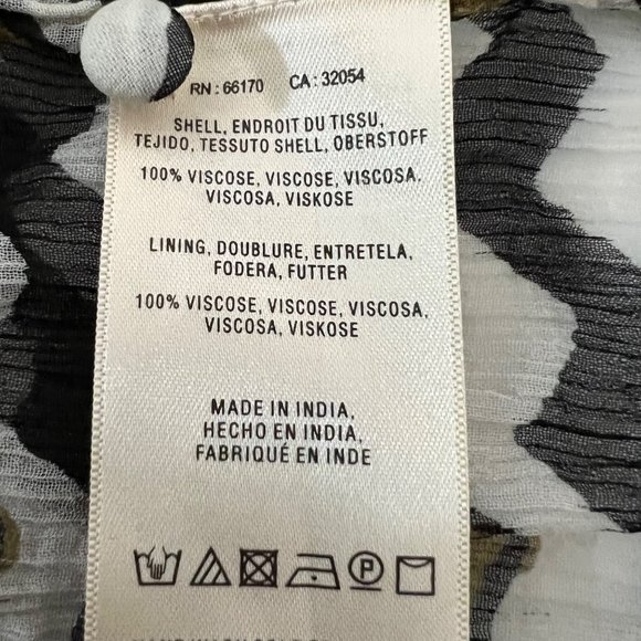 HD In Paris Anthropologie Sierade Zigzag Mini Dress Ruffle Smocked size 0 - Picture 13 of 16